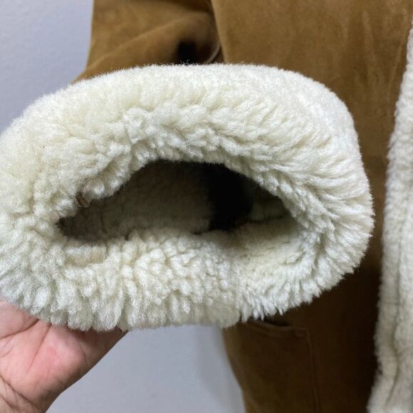 Vintage Owen Barry Tan Shearling
Jacket Coat Women’s Size Large - Picture 9 of 12